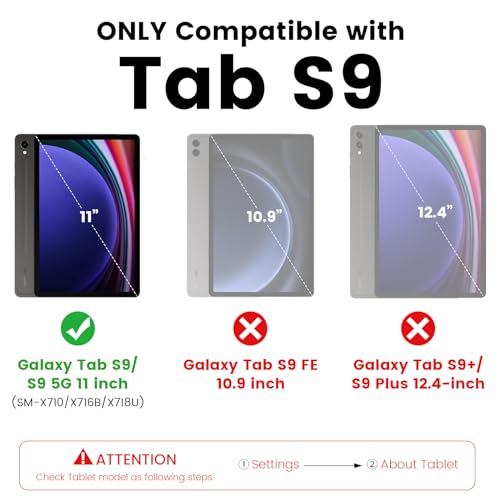 Nillkin for Samsung Galaxy Tab S9 Case with Detachable Keyboard, with 7 Backlit, Kickstand,Smart Trackpad, S Pen Holder, Galaxy tab S9 5G Keyboard Case 11 inch