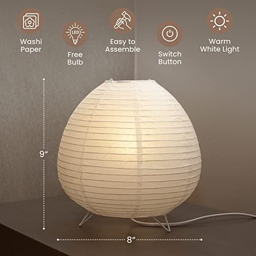 Noguchi Lamp • Table Lamp Paper Lamp • Noguchi Table Lamp • Rice Paper Lamp • Akari Noguchi Lamp • Japanese Desk Lamp • Bedside Lamps • White Paper Lantern (Mini 10In) #TOP2