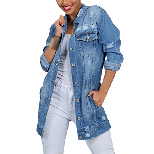 Veste longue en jean pour femme idéale pour vos sorties printanières