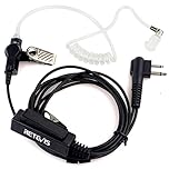 Retevis Walkie Talkie Surveillance Earpiece, Covert Acoustic Tube Security Headset, 2 Pin Radio Earpiece Compatible with Motorola CP040 CP140 CP88 CP1200 GP300 GP2000 HYT-TC500 (1 Pcs)