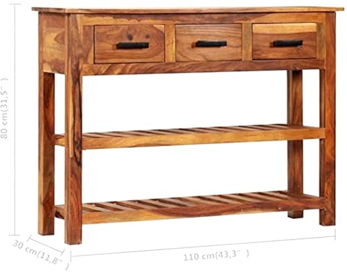 Image of Sheesham Wood Console Table || Wood Study Table for Living Room, Study Room || (Honey, 30D x 110W x 80H)