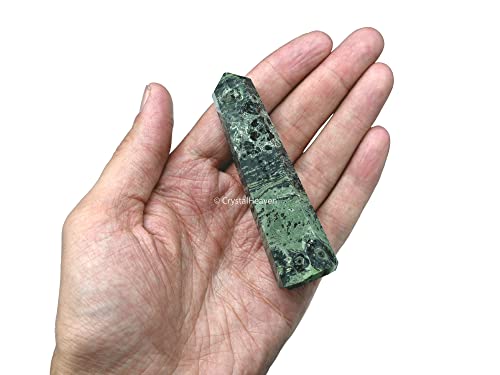 Image of Certified Kambaba Jasper Crystal Tower Obelisk Point for Chakra, Healing and Balancing - AAA Grade Original Certified Gemstone Agate for Reiki Meditation Yoga Spiritual (3-4 Inches)