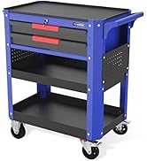 WORKPRO Premium 28” 2-Drawer Rolling Tool Cart, Heavy Duty Utility Industrial Service Cart Storag...
