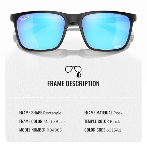 Ray-Ban RB4385 Rectangle Shaped Sunglasses for Men & Women with Official RAYBAN Eyewear Kit3