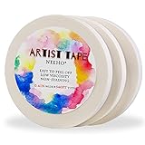 Artist Tape for Drafting Art, Neeho 3 Pack Acid-Free White Masking Tape for Watercolor Painting Canvas Framing, 0.6inch Wide 540FT Long Total