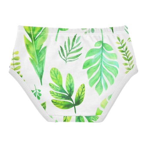 Girls Underwear Toddlers 2t Cotton Little Girl Panties Fun Kids Briefs Undies Watercolor Green Leaves2