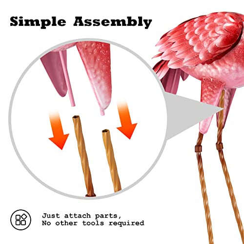 Kircust Flamingo Garden Statues And Sculptures, Metal Birds Yard Art Outdoor Statue, Large Pink Flamingo Lawn Ornaments For Home, Patio, Backyard Decor (2-Pack) #TOP4