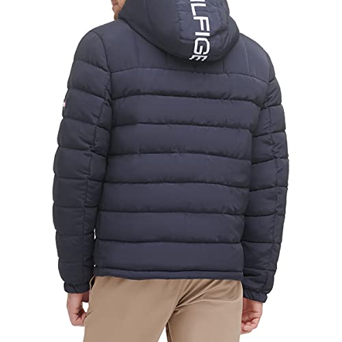 Image of Tommy Hilfiger Men's Midweight Sherpa Lined Hooded Water Resistant Puffer Jacket