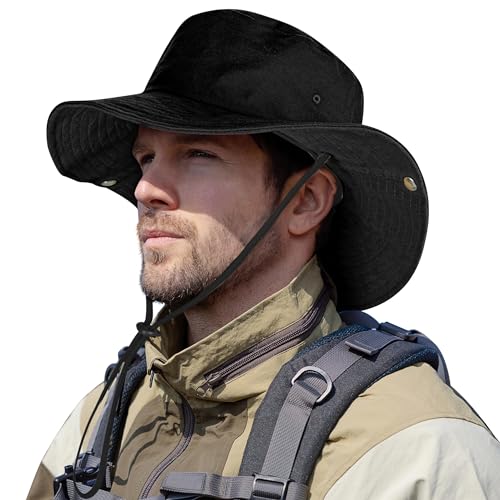 Image of ZOORON Bucket Hat Wide Brim Boonie Hats Safari Hat for Hiking Fishing Outdoor