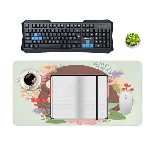 Pad para escritorio Sloth and Flowers 30x60 cm de goma miniatura 4