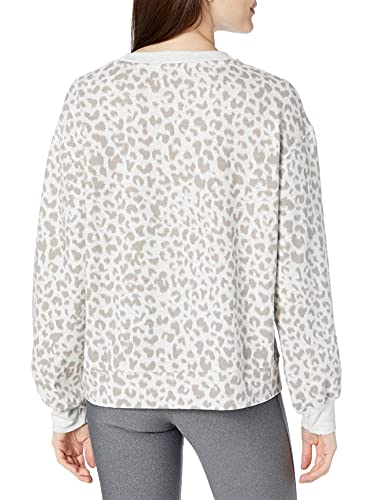 Danskin Women's Cozy Leopard Sweatshirt, Oatmeal Heather, X-Large #TOP1