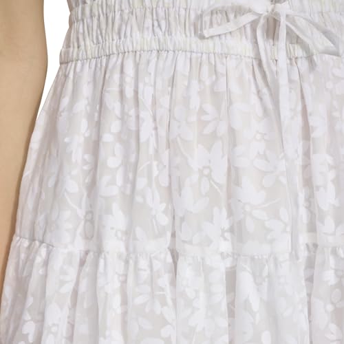 Image of Tommy Hilfiger Women's Sleeveless V-Neck Petal Burnout Fit & Flare Mini Dress