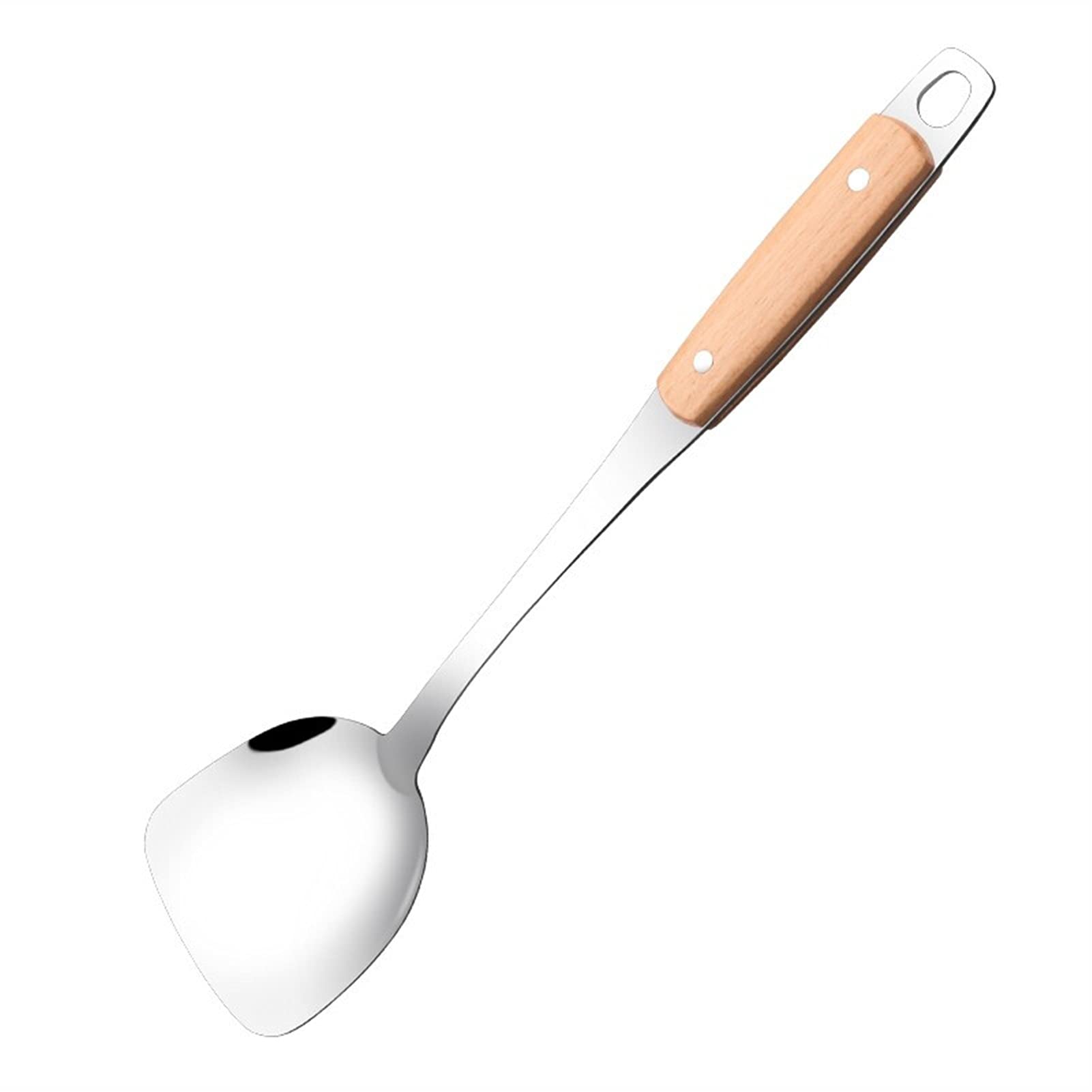 Espátula Espátulas de Acero Inoxidable Pala Engrosada con Mango de Madera Espátulas Cocina Cuchara Utensilios Antiadherente Hornear y Mezclar Espátula for cocinar