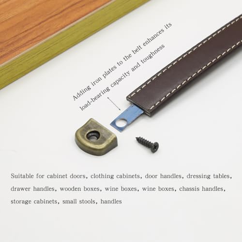 Image of 2PCS Wine Box Wooden Box Handle Strong Load-Bearing Capacity Retro Antique Cabinet Door Drawer Exposed Simple Furniture Leather Handle