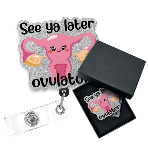 Image of See Ya Later Ovulater,Funny OBGYN Retractable Badge Reel with Alligator Clip, Gift for Obstetrics OB GYN Labor and Delivery,for Ovary Uterus Cervix Labor and Delivery Nursing Doctor Gift