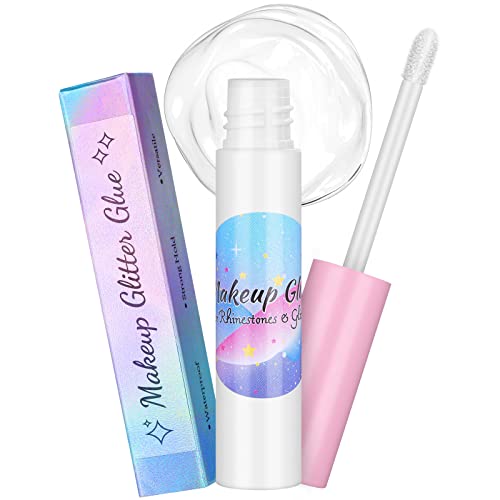 Glitter Makeup Glue for Face, Cosmetic Adhesive Eye Gems Glue Waterproof Face Glue Cosmetic Glitter Adhesive for Body Eye Jewels Face Gems Rhinestone Dried Flower