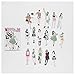 Lirener DIY Sticker Aufkleber für Kinder Mädchen, Deko Aufkleber mit Mode Mädchen Jungen Mode Kleidung Blume für Scrapbooking Notizbuch Kalender Stickerbuch Stickeralbum Tagebuch Fotoalbum Dekoration