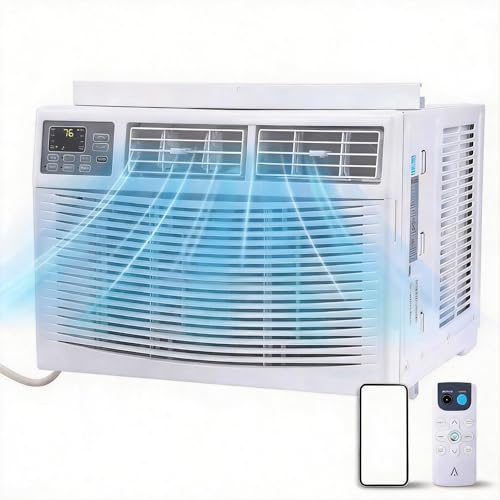 12,000-BTU Window Air Conditioner, Smart WiFi Control, Window AC for Rooms Up to 550 Sq. ft, Fixed-Frequency Cooling with Multiple Modes, Energy-Saving Features and Easy Window Installation