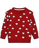 DDSOL Toddler Girls Valentines Sweatshirts Cotton Crewneck Heart Sweater Ruffle Long Sleeve Kids Gir
