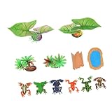 SEWOART 1 セット カエルの模型飾り おもちゃ ミニカエル マイクロガーデンアクセサリー ドールハウスのアクセサリー テリジノサウルス ミニプラスチック アロサウルス リアルなカエル ドー