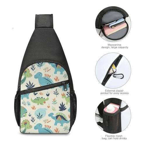 Mochila bandolera ligera con diseño de dinosaurio miniatura 5