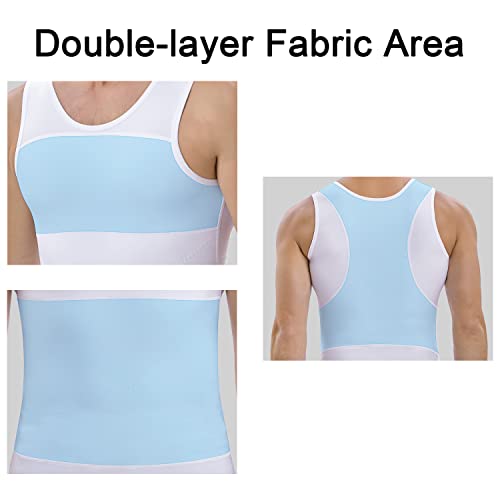 Lgtfy Camisetas masculinas de compressão para ginecomastia, regata modeladora corporal emagrecedora,
