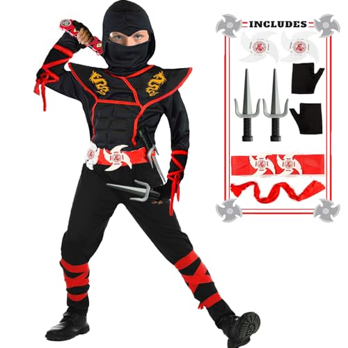 SATKULL Ninja Costumes for Kids Muscle...