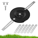 Edelstahl Rasentrimmer Messer, Metallmesser Set für Einhell Akku Rasentrimmer, Ersatzmesser Rasentrimmer Zubehör, Doppelte Metallklingen mit Unterbodenschutz, inklusive Schneidscheibe & Schrauben