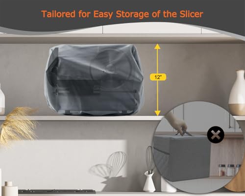 Image of 7.5 inch Meat Slicer Dust Cover, Compatible with OSTBA, Borelebbi, VEVOR, EliteGourmet, TOKASS, Cusinart, Nutrichef, WESTON, LEM and other Electric Deli Slicers with 7 Inch (190mm) Blade, GRAY