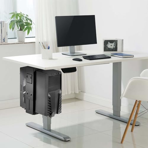 Soporte CPU antirrobo con altura ajustable AISENS bajo mesa y giro total 5