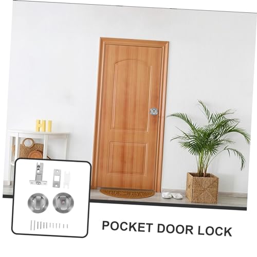 Cerradura para puerta corrediza ARTIBETTER de privacidad, herraje interior duradero para dormitorios con fácil instalación y acabado en níquel miniatura 4