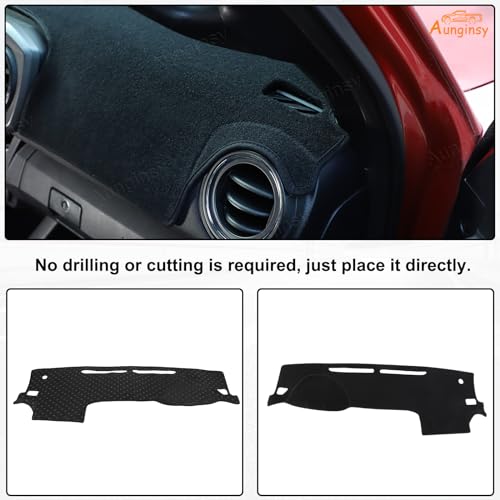 Image of Aunginsy Car Dashboard Cover Mat Compatible with Toyota Tacoma 2016-2023, Pickup Dashboard Dash Cover Nonslip Black Mat Sun Pad Dash Carpet Sunshade Glare UV Rays Protector Car Interior Accessories