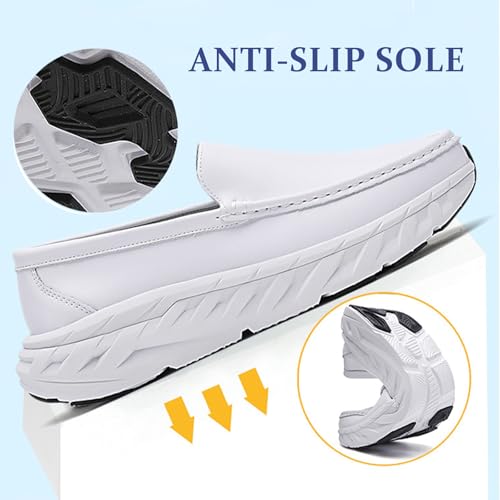 Men's Leather Slip On Casual Loafers Comfortable Moccasin Walking Shoes for Men Lightweight Non-Slip Softsole Driving Sneakers4