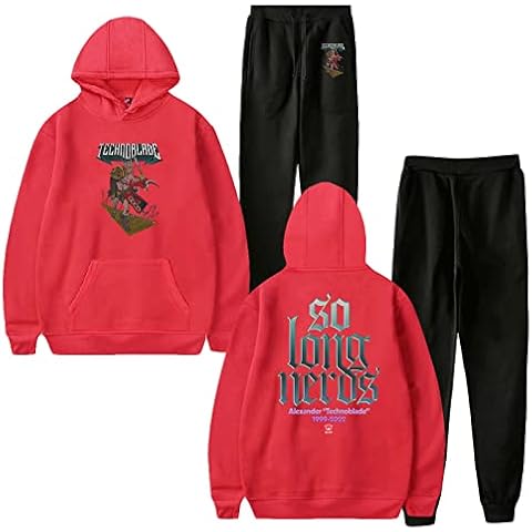 KONDZ Technoblade Good Game Sportswear Hoodie+Pants Merch Dream Team Smp Cos Sweatshirt Herren/damen Cosplay Techno Rip Hooded Cover