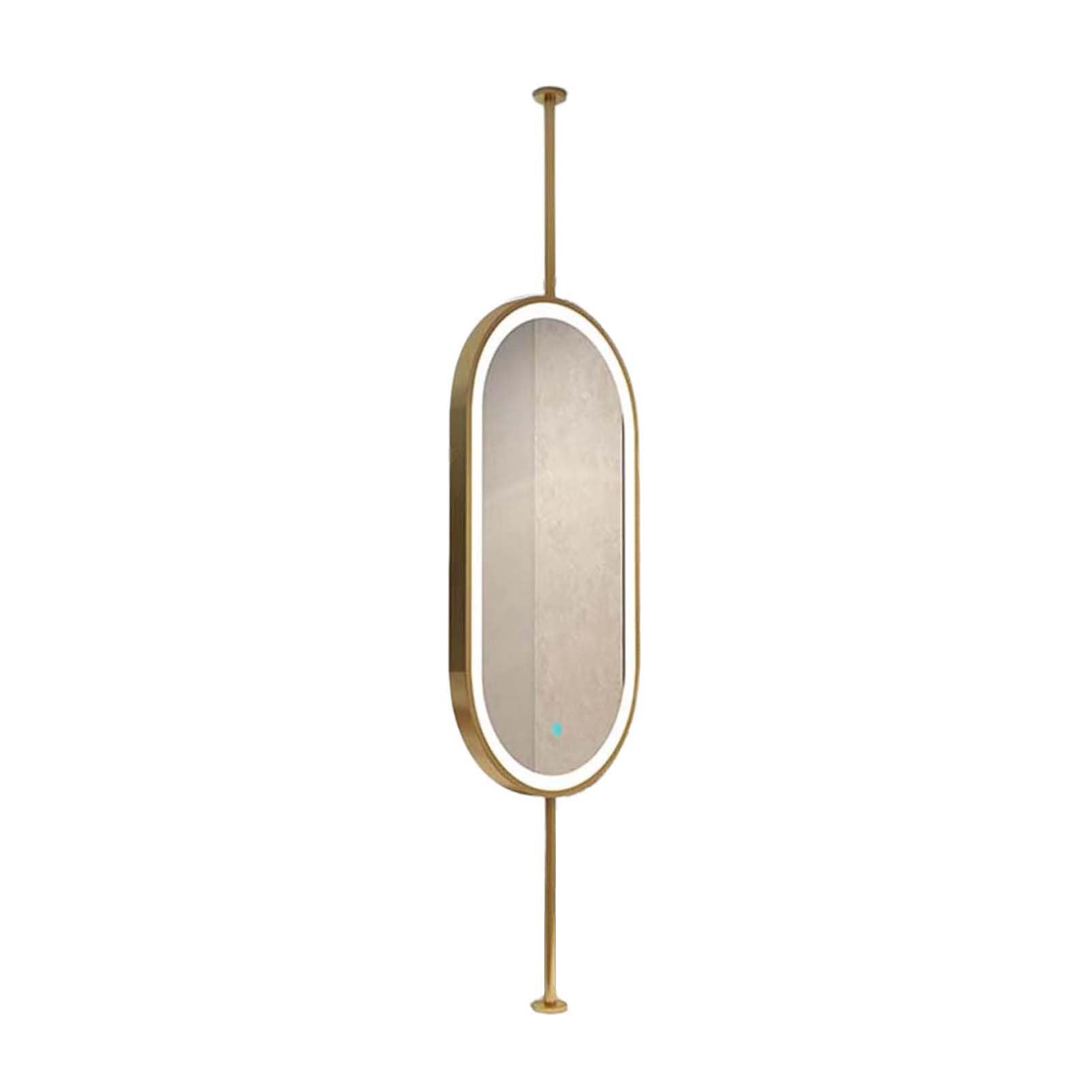 FGXHHS Ceiling Bathroom Vanity Mirror LED Lighting Metal Frame, Mounted, For Shaving(Gold,50x80cm)