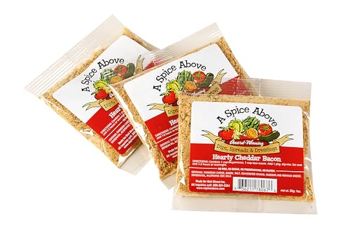 A Spice Above Dip Mix – Cheddar Bacon | Savory Cheese & Smoky Bacon Seasoning | Perfect for Easy Cooking, Dips, Spreads & Recipes | All-Natural, No MSG | 3-Pack