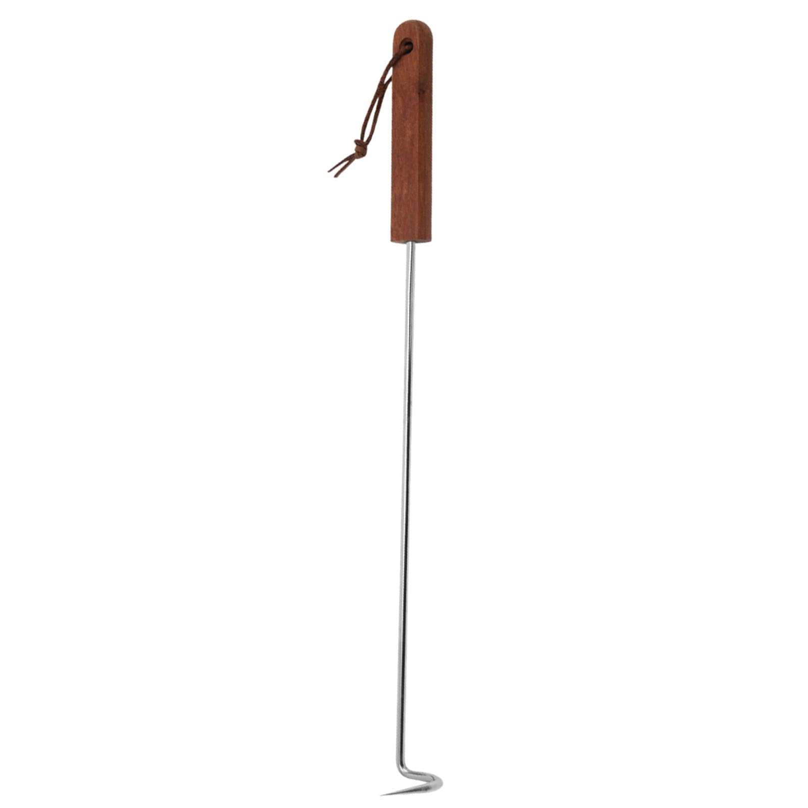 Sharplace Grill Fleischhaken mit Holzgriff, BBQ Fleischwender Haken, Universeller Grillhaken für Fleisch, Stabiler Grillaufnehmer zum Wenden, Heben und Transportieren für Wurst Gemüse, 44 cm x 3,7 cm