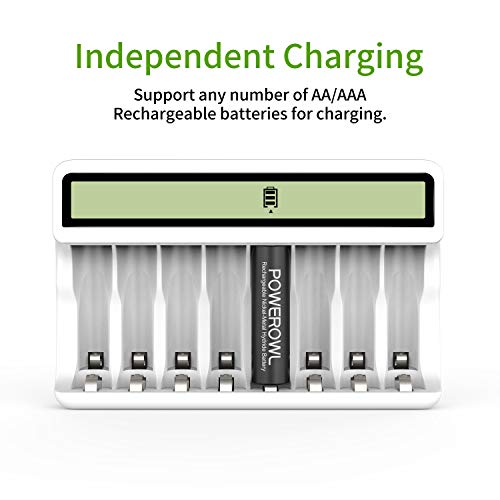 Powerowl Acculader LCD-scherm batterijlader (USB snel opladen, onafhankelijke sleuf) voor Ni-MH Ni-CD AA AAA batterij… - Image 3