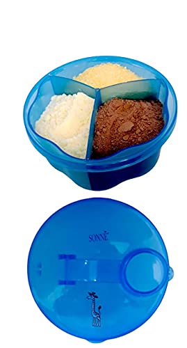 Sonne Porta Leite Em Pó Com Três Divisórias Girafa Azul