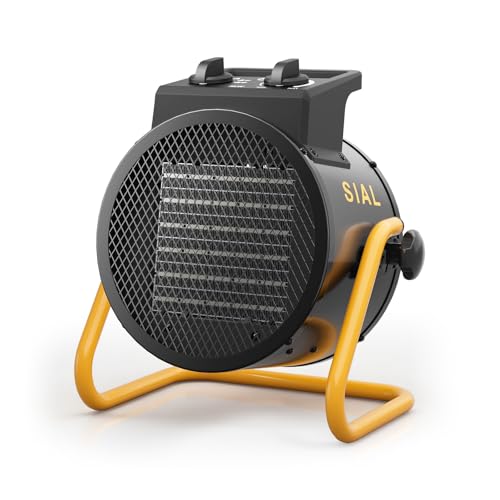 SIAL Calefactor Cerámica 3000 W - Radiador Electrico - Bajo Consumo - Calefacción Industrial - Calor Rápido 3 Segundos - Apto Para Oficinas, Baños, Talleres(Negro)