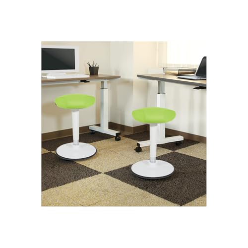 Image of Office Star Active Seating Adjustable 24-34 Inch Height and 360-Degree Wobble Design Perch Seat with Non-Slip Base, Green