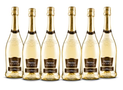 Sant'Orsola - Vino Cuvèe Prestige Blanc de Blancs Extra Dry 11%, da Prestigiosa Uva Bianca Italiana, Gusto Secco con Note Fruttate, 6x750 ml