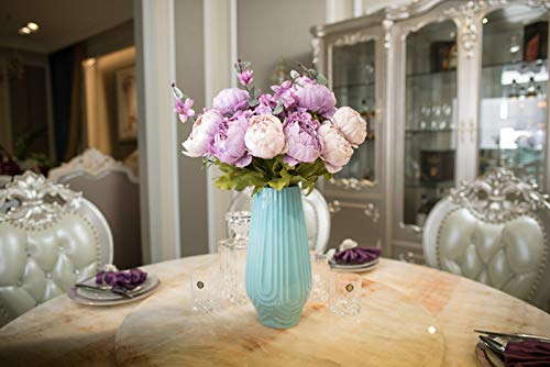 Fule 2 Pack Large Artificial Peony Silk Flower Bouquets Arrangement Wedding Centerpieces (New Purple) #TOP3