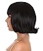 HPO Adult Women’s Fashion Black Color Short Wavy Bob Wig, Premium Breathable Capless Cap Design, Best for Halloween, Flame-retardant Synthetic Fiber