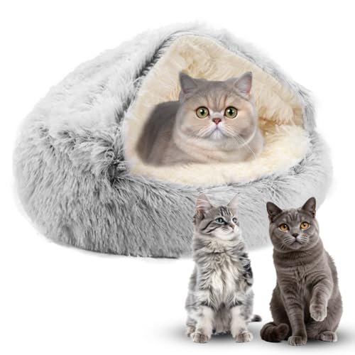 Flauschiges Katzenbett, Katzenschlafsack, Plüsch Katzenbett, Höhle mit Kapuze, Haustierzelt für den Winter, Warm, Schlafkissen, Maschinenwaschbar, für Katzen und Welpen Flauschiges Katzenbett, Katzenschlafsack, Plüsch Katzenbett, Höhle mit Kapuze, Haustierzelt für den Winter, Warm, Schlafkissen, Maschinenwaschbar, für Katzen und Welpen