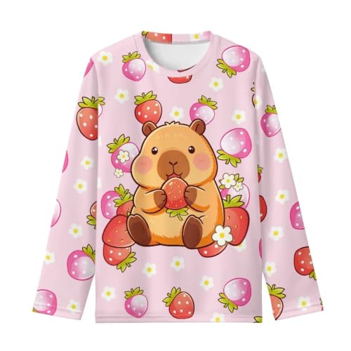 Image of WELLFLYHOM Long Sleeve T-Shirt for Boys Girls 3-16 Years Old Tee Tops Crewneck Pullover Shirts Fall Outfits