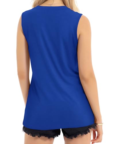 Image of Womens Tank Tops Summer Casual Sleeveless Top Loose Fit Basic Tunic Shirts