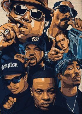 RAINFIRE CREATION 2 Pac West Coast Rapper Poster - 170GSM 12x18 Unframed Multicolor Perfect for your Wall HOMEDECORE3142