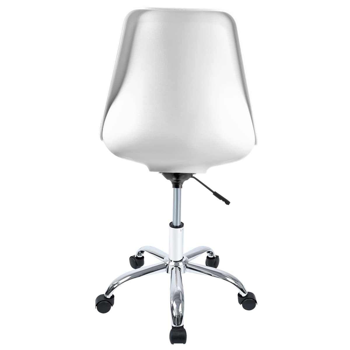 T-LOVENDO.ES Silla de Escritorio u Oficina sin reposabrazos con diseño Moderno y ergonómico | Asiento Acolchado | Altura Regulable (Blanco)