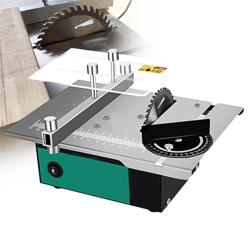 Small Table Saw - Multifunctional Bench Saw for DIY Crafts, 2000-12000 RPM, Cuts Wood, Metal & Plastic with 40mm Cutting Depth - Ideal for Handmade Projects
